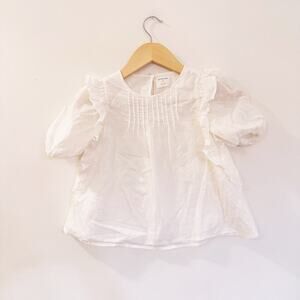 Crewcuts puff sleeve ruffle blouse sz S White short sleeve Blouse sz S (6-7)
